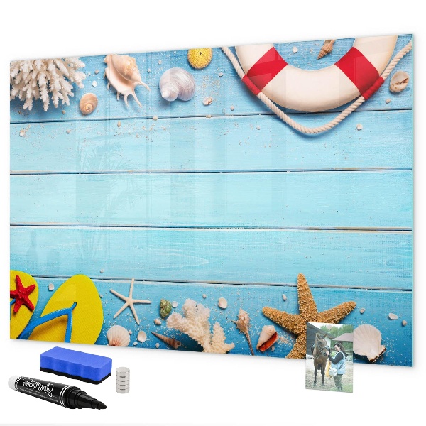 Tableau magnétique effaçable Souvenirs d'été au bord de la mer