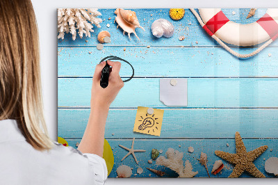 Tableau magnétique effaçable Souvenirs d'été au bord de la mer