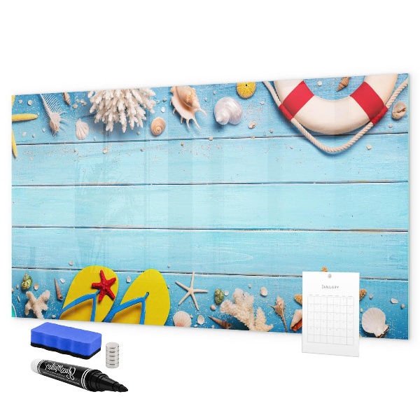 Tableau magnétique effaçable Souvenirs d'été au bord de la mer