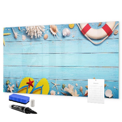 Tableau magnétique effaçable Souvenirs d'été au bord de la mer