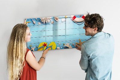 Tableau magnétique effaçable Souvenirs d'été au bord de la mer