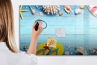 Tableau magnétique effaçable Souvenirs d'été au bord de la mer