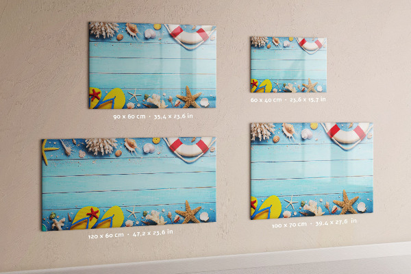 Tableau magnétique effaçable Souvenirs d'été au bord de la mer