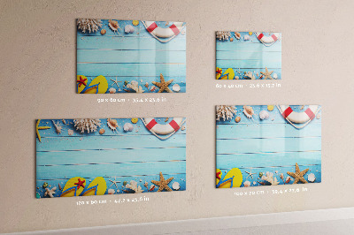 Tableau magnétique effaçable Souvenirs d'été au bord de la mer