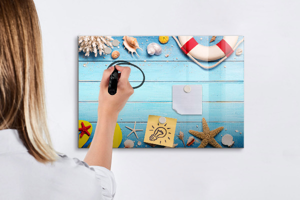 Tableau magnétique effaçable Souvenirs d'été au bord de la mer