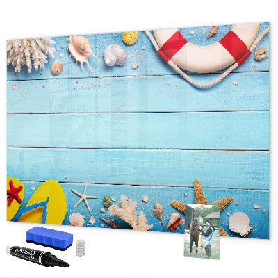 Tableau magnétique effaçable Souvenirs d'été au bord de la mer