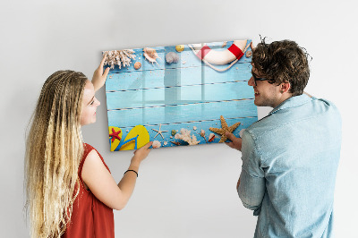 Tableau magnétique effaçable Souvenirs d'été au bord de la mer