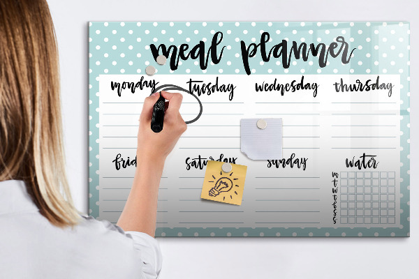 Tableau magnétique effaçable Planificateur de repas pour toute la semaine