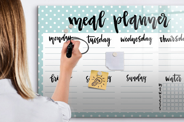 Tableau magnétique effaçable Planificateur de repas pour toute la semaine