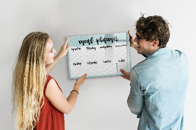 Tableau magnétique effaçable Planificateur de repas pour toute la semaine