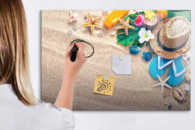 Tableau magnétique effaçable Souvenirs d'été à la plage
