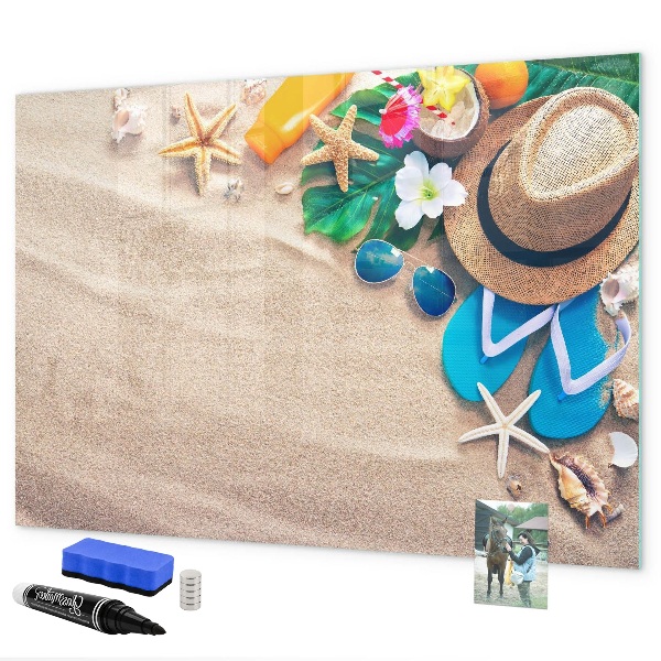 Tableau magnétique effaçable Souvenirs d'été à la plage