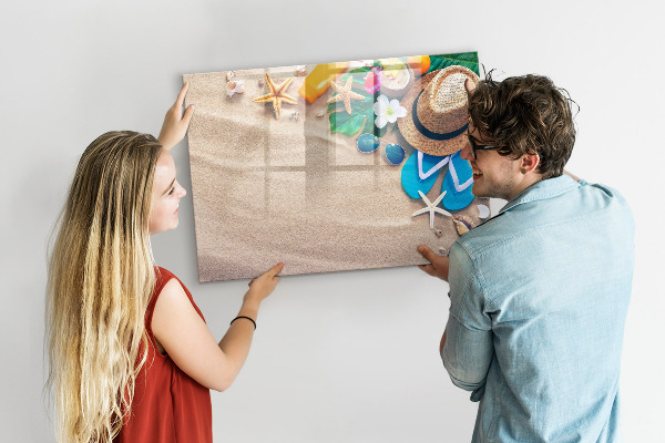 Tableau magnétique effaçable Souvenirs d'été à la plage
