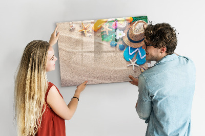 Tableau magnétique effaçable Souvenirs d'été à la plage