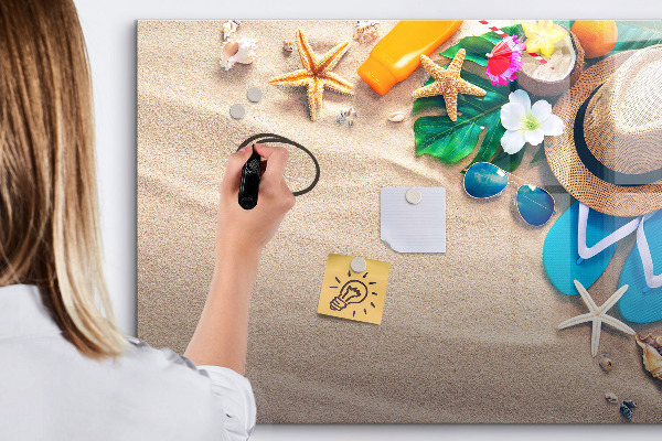 Tableau magnétique effaçable Souvenirs d'été à la plage