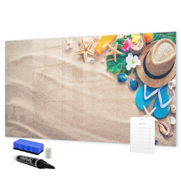 Tableau magnétique effaçable Souvenirs d'été à la plage