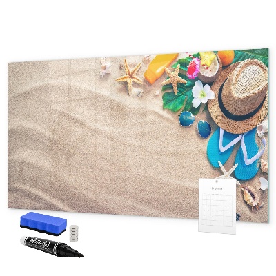 Tableau magnétique effaçable Souvenirs d'été à la plage