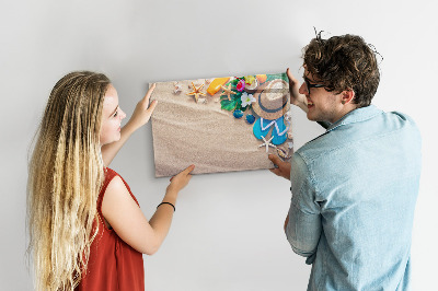 Tableau magnétique effaçable Souvenirs d'été à la plage