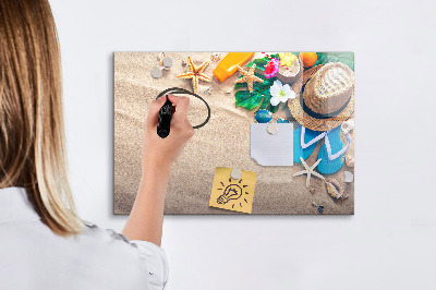 Tableau magnétique effaçable Souvenirs d'été à la plage
