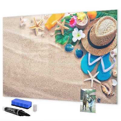 Tableau magnétique effaçable Souvenirs d'été à la plage