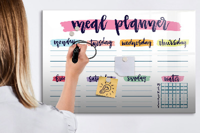 Tableau magnétique effaçable Planificateur de repas quotidien