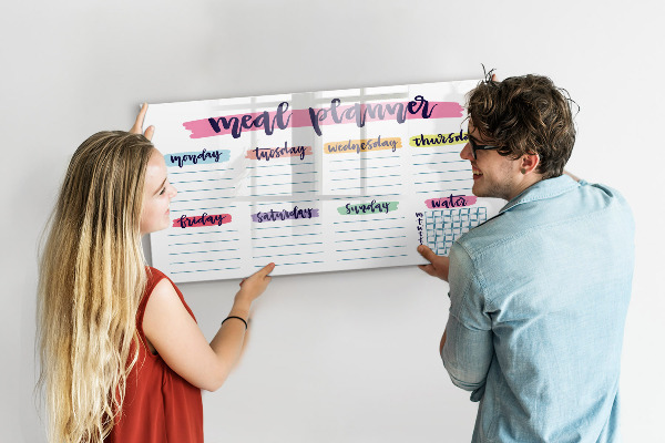 Tableau magnétique effaçable Planificateur de repas quotidien