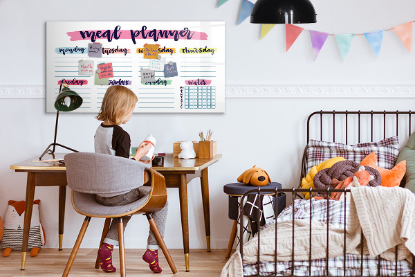 Tableau magnétique effaçable Planificateur de repas quotidien
