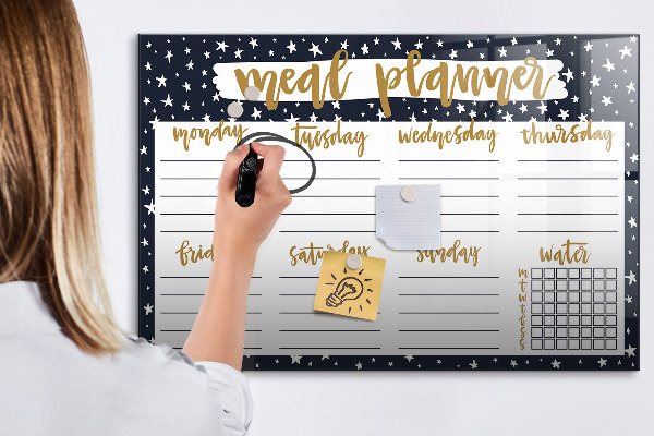 Tableau magnétique effaçable Planificateur de repas pour chaque semaine