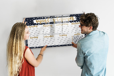 Tableau magnétique effaçable Planificateur de repas pour chaque semaine