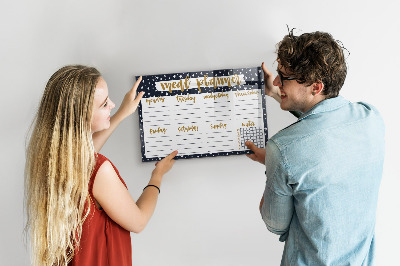 Tableau magnétique effaçable Planificateur de repas pour chaque semaine