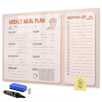 Tableau effaçable magnétique Plan de repas pour chaque semaine