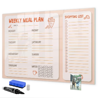 Tableau effaçable magnétique Plan de repas pour chaque semaine
