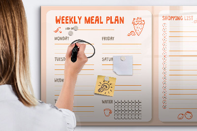Tableau effaçable magnétique Plan de repas pour chaque semaine