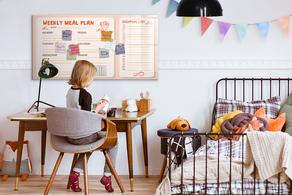 Tableau effaçable magnétique Plan de repas pour chaque semaine
