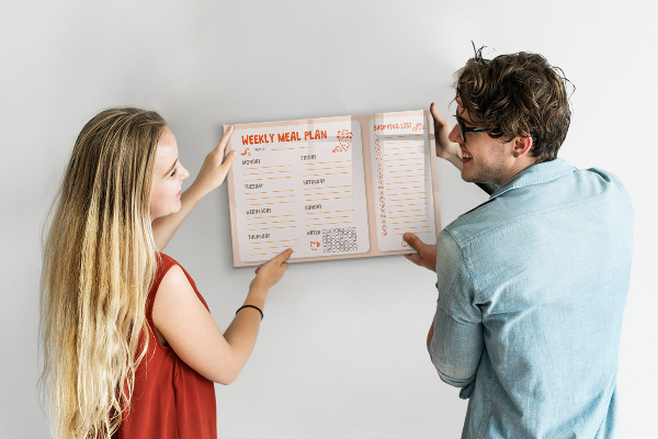 Tableau effaçable magnétique Plan de repas pour chaque semaine