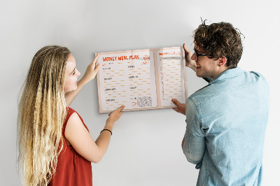 Tableau effaçable magnétique Plan de repas pour chaque semaine