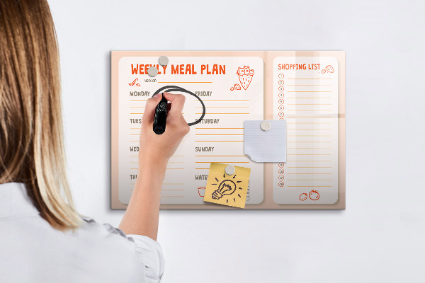 Tableau effaçable magnétique Plan de repas pour chaque semaine