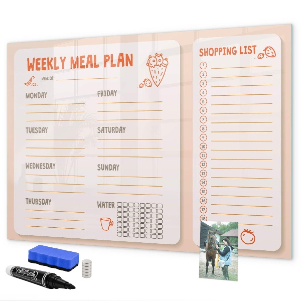 Tableau effaçable magnétique Plan de repas pour chaque semaine