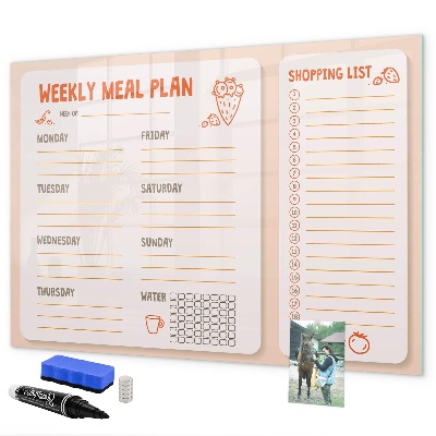 Tableau effaçable magnétique Plan de repas pour chaque semaine