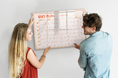 Tableau effaçable magnétique Plan alimentaire pour toute la semaine