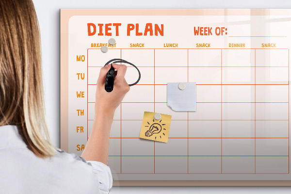 Tableau effaçable magnétique Plan alimentaire pour toute la semaine