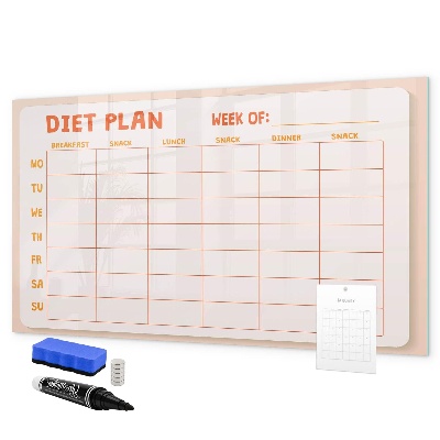 Tableau effaçable magnétique Plan alimentaire pour toute la semaine