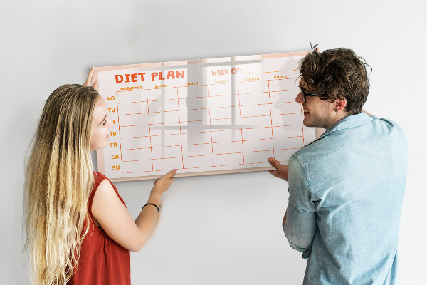 Tableau effaçable magnétique Plan alimentaire pour toute la semaine