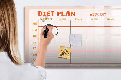Tableau effaçable magnétique Plan alimentaire pour toute la semaine