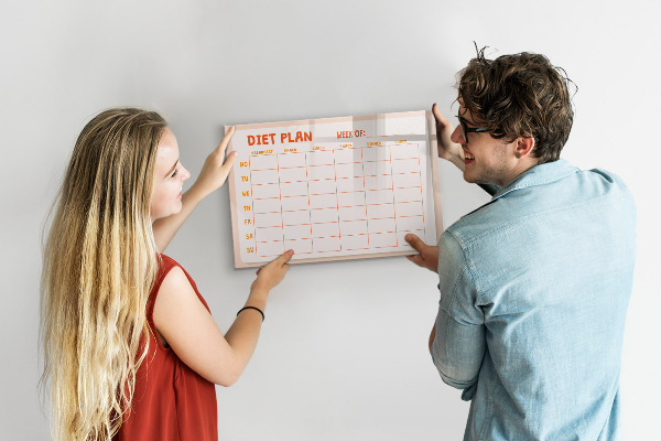 Tableau effaçable magnétique Plan alimentaire pour toute la semaine