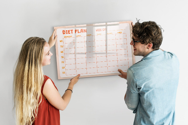 Tableau effaçable magnétique Plan alimentaire pour toute la semaine