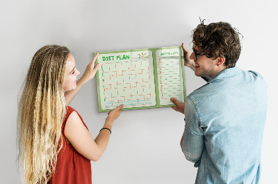 Tableau magnétique effaçable Plan de régime et liste de courses