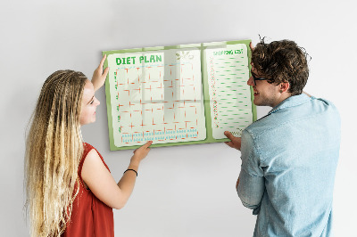 Tableau magnétique effaçable Plan de régime et liste de courses