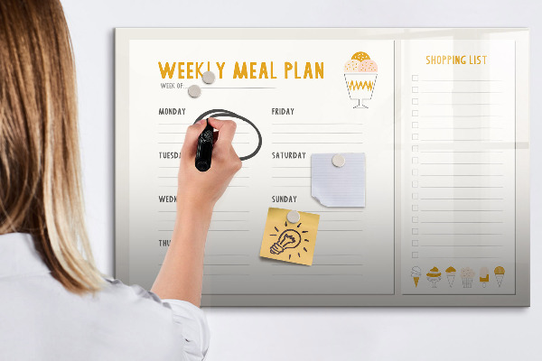 Tableau effaçable magnétique Menu de la semaine