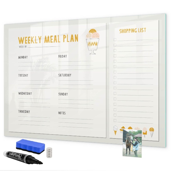 Tableau effaçable magnétique Menu de la semaine